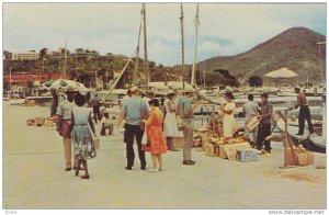 Fruit Vendor on the water front, St. Thomas, Virgin Islands, 40-60s