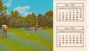 Golf Calender Card May & June 1974