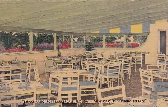 Florida Fort  Lauderdale Terrace Patio Restaurant View Of Outside Dining Terr...