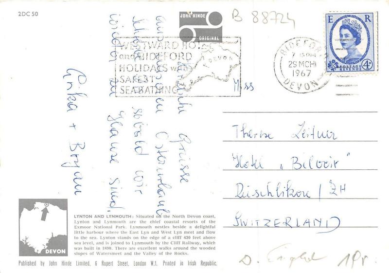 B88724 lynton and lynmouth devon   uk