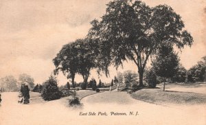 Vintage Postcard East Side Park Along Pine Trees Landmark Paterson New Jersey