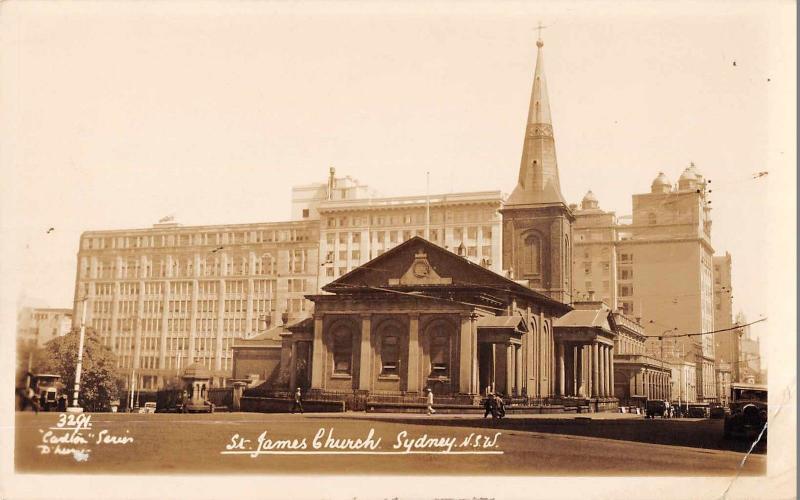 Syndney Australia St James Church Real Photo Antique Postcard (J33031)