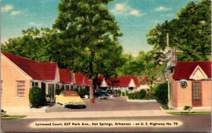 Linen Postcard Lynwood Court 857 Park Avenue US 70 in Hot Springs, Arkansas