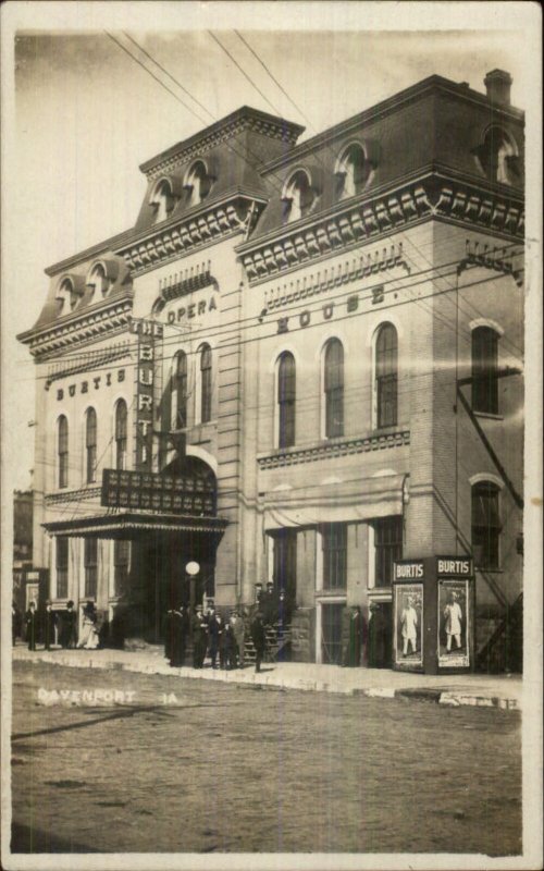 Davenport IA The Burti Opera Nice Details 1909 Real Photo Postcard xst