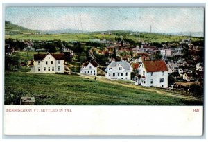 c1905 Overlooking Houses Settled In 1761 Bennington Vermont VT Vintage Postcard