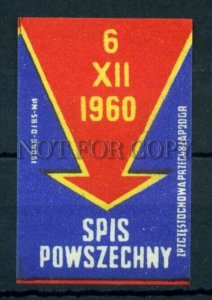 500619 POLAND Spis Powszechny Vintage match label