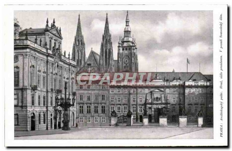 Postcard Old Praha Arcinbiskupsky placed Hrad Sidlo Presidenta V pozadí Svat...