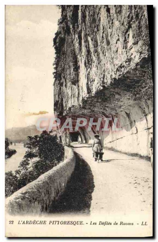 Postcard The Old Ardeche Picturesque parades Ruoms