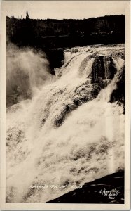 c1900 ONTARIO CANADA KAKABEKA FALLS UNDIVIDED REAL PHOTO POSTCARD 17-82 