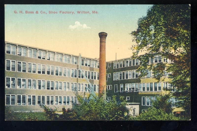 Wilton, Maine/ME Postcard, G.H. Bass & Co. Shoe Factory