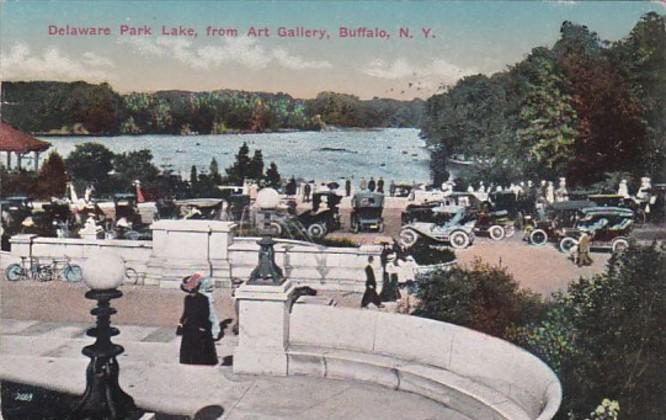 New York Buffalo Delaware Park Lake From Art Gallery 1920