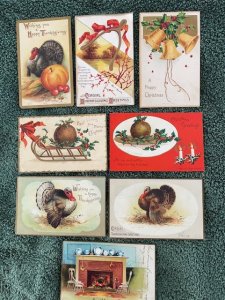 8 diff Antique postcards - IPPC signed Ellen Clapsaddle