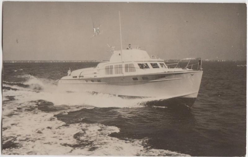 Ohio Real Photo RPPC Postcard 1960 PORT CLINTON SHADOW Boat