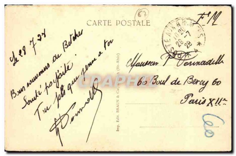 Postcard Old Strasbourg Central Station