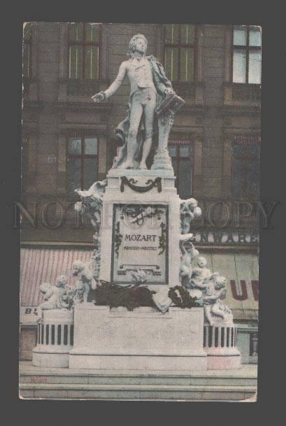 090677 MOZART Great Austrian COMPOSER Monument WIEN Vintage PC