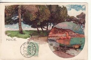 Artist Signed MANUEL WIELANDT -- NICE, France, 1902 postcard