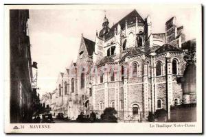 Old Postcard Mayenne basilica our lady