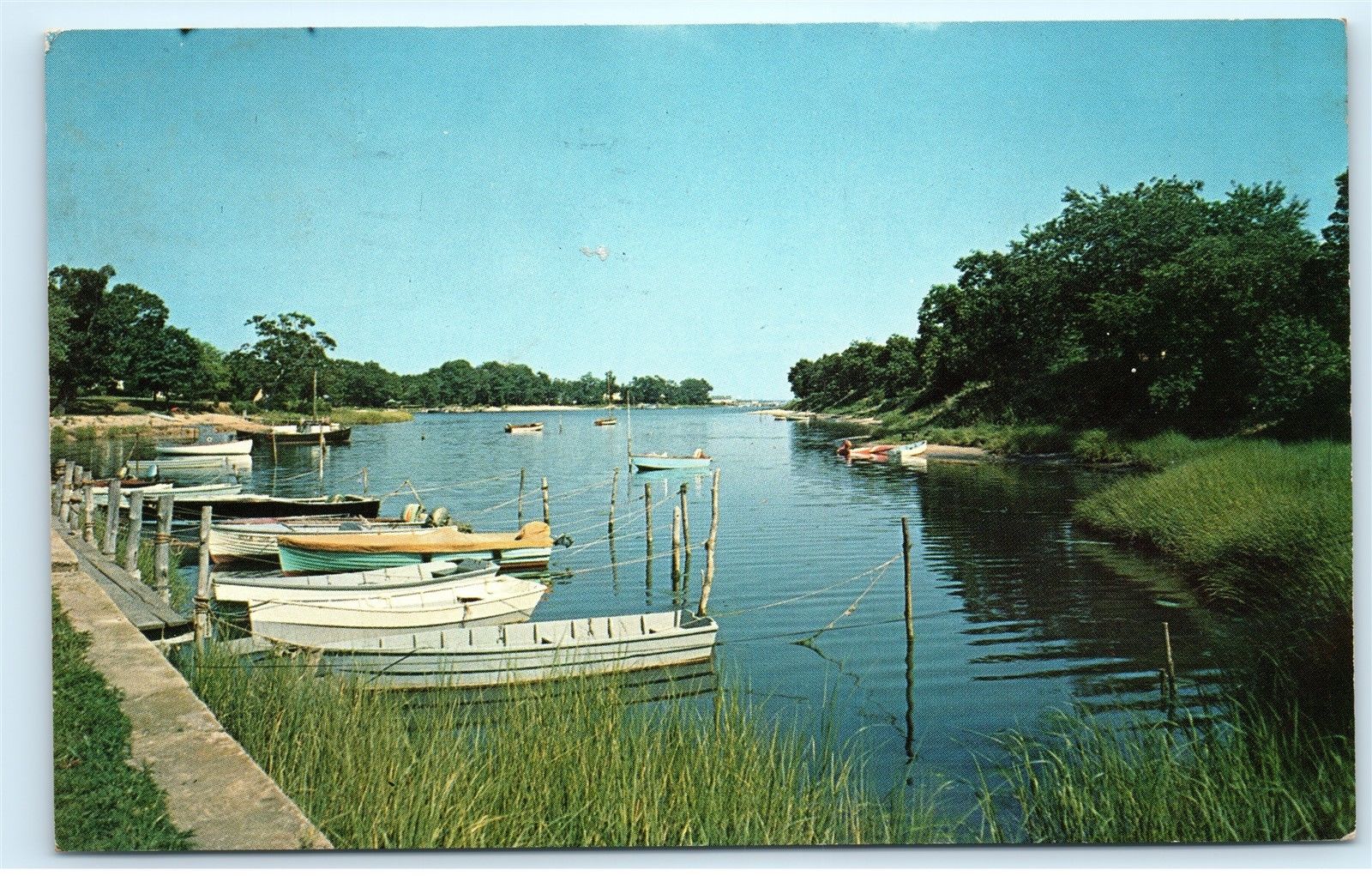 Southold Long Island NY LI Little Peconic Bay Boats 1960s Vintage Postcard B47 United States