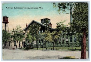 c1910 Chicago Kenosha Hosiery Exterior Building Road Kenosha Wisconsin Postcard 