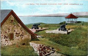 Postcard NS Annapolis View from the Powder Magazine Fort Anne Cannons ~1910 K43