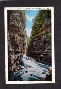 NY Chasm From Table Rock Ausable Chasm New York White Water Rafting Postcard