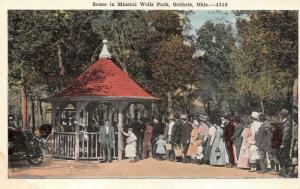 GUTHRIE, OK  Oklahoma  CROWD & PAVILION IN MINERAL WELLS PARK  c1910's Postcard