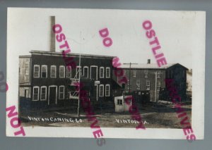 Vinton IOWA RPPC c1910 CANNING FACTORY nr Cedar Rapids Waterloo Center Point