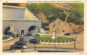 Entrance to Liberty Tunnels Showing Traffic Circle Pittsburgh Pennsylvania, PA