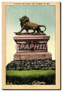 Old Postcard Denkmal of Regts von Wittich Lion