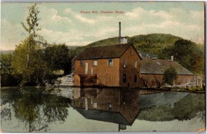 View of Emery Mill Across Pond, Chester MA c1915 Vintage Postcard U05