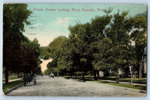 1919 Prairie Avenue Looking West Carriage Dirt Road Kenosha Wisconsin Postcard