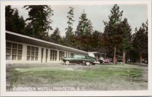 Princeton BC Evergreen Motel Automobiles Unused Gowen Sutton RPPC Postcard G36