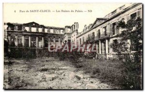 Parc de Saint Cloud Postcard Ancient ruins of palace