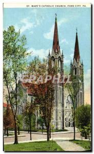 Postcard Old St. Mary's Catholic Church & # 39s Ford City Pa