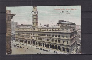 NEW SOUTH WALES, SYDNEY, GENERAL POST OFFICE, 1906 ppc., Sydney to New Zealand