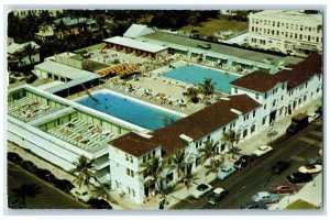 1955 Lido Pool Shopping Center Building Classic Cars Palm Beach Florida Postcard