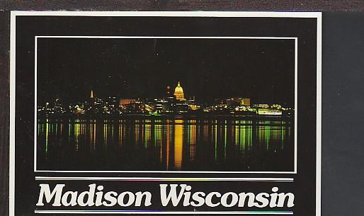 Night View Madison WI Postcard BIN 