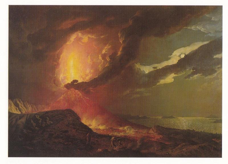 Joseph Wright Of Derby Vesuvias In Eruption Bay Of Naples Painting Postcard