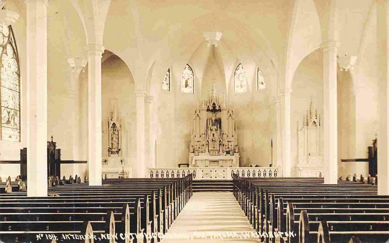 Interior New Catholic Church South Tacoma Washington 1910s Real Photo postcard