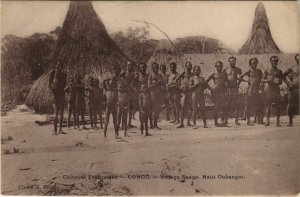 PC ETHNIC TYPES SANGO VILLAGE HAUT OUBANGUI FRENCH CONGO (a22845)