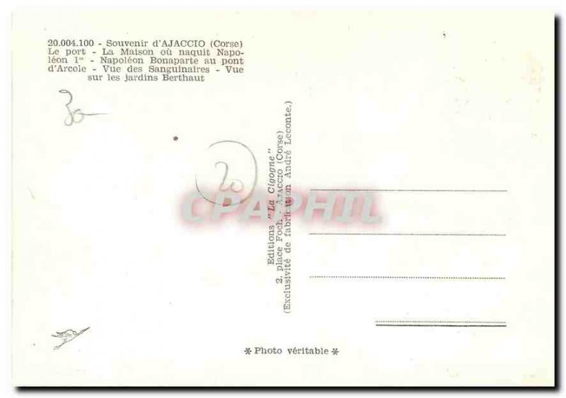 Old Postcard Remembrance Ajaccio Corsica Port