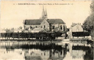 CPA Bar sur Aube- Eglise Saint Maclou &Ecole communale FRANCE (1007321)