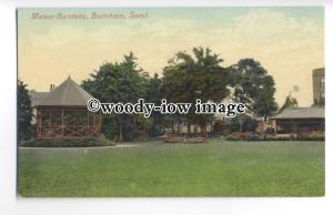 tq0450 - Somerset - Early View of the Manor Gardens, in Burnham - Postcard