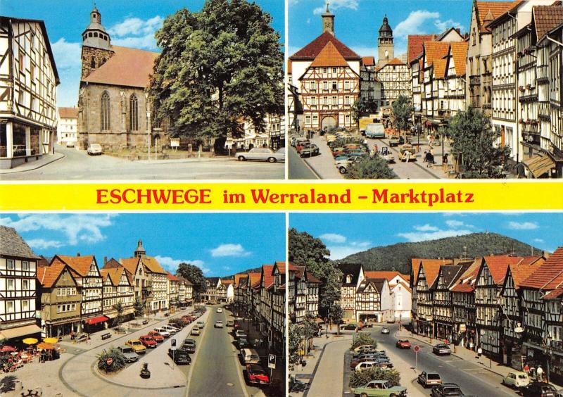 GG11399 Eschwege im Werratal Marktplatz Kirche, Auto Cars Church