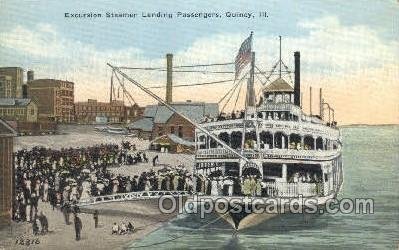 Excursion Steamer Ferry Boat, Ferries, Ship Quincy, Illinois, USA Unused 