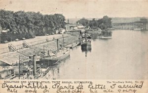 NOTTINGHAM ENGLAND~TRENT BRIDGE BOULEVARD-LANDING STAGE~1903 PHOTO POSTCARD