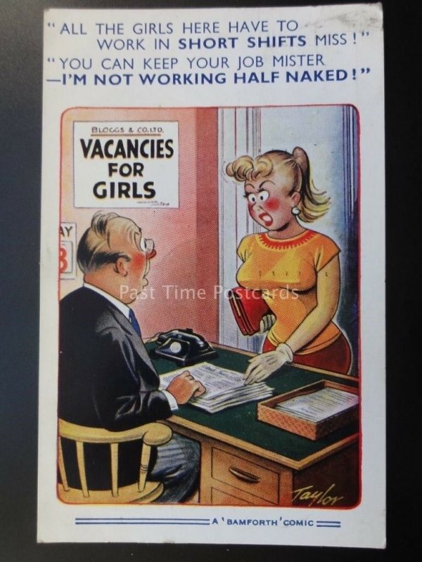 Lady & Job Interview IM NOT WORKING HALF NAKED... c1950s by Bamforth & Co 1434