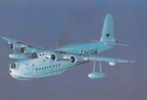 Sunderland V 5 Twin Wasp Engine Rare Military War Plane Aircraft Photo Postcard