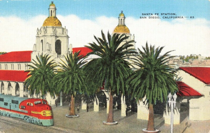 Postcard Santa Fe Station San Diego California