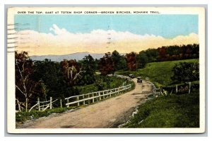 Vintage 1930 Postcard Antique Cars Mohawk Trail Totem Shop Corner Massachusetts